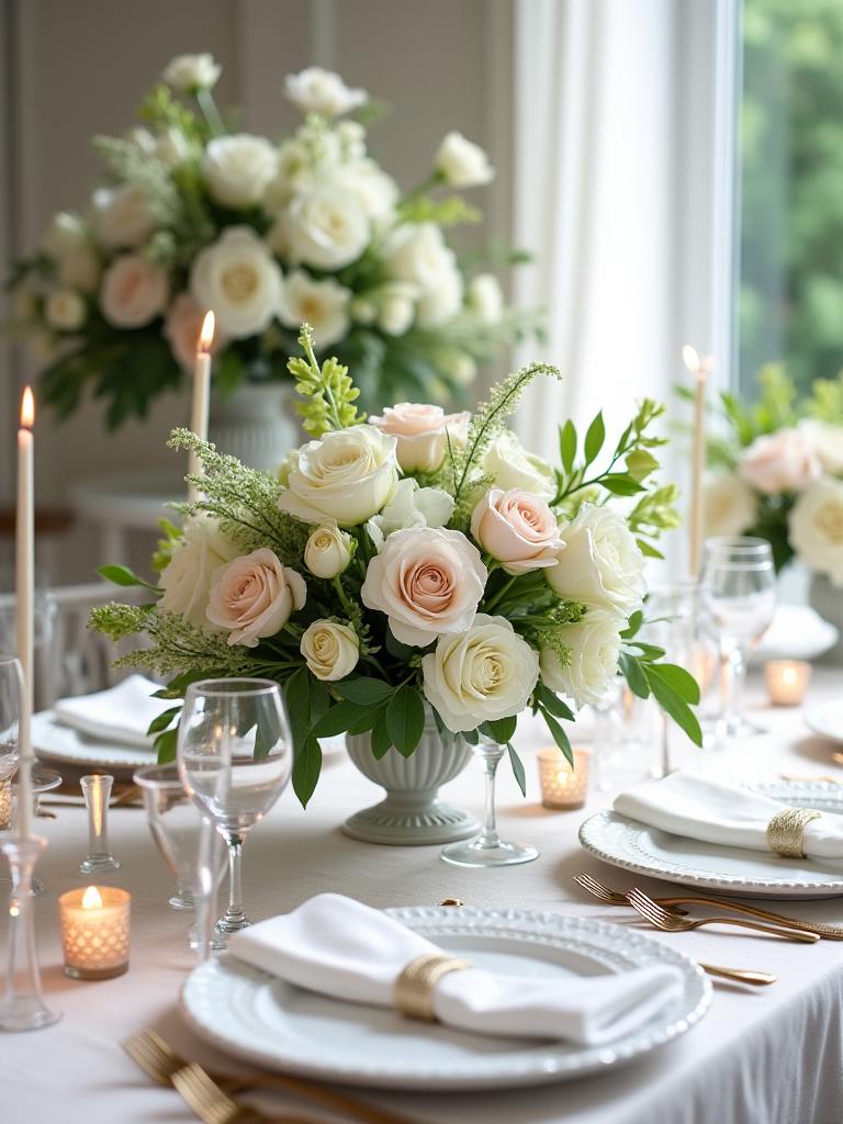Decoración de mesas con arreglos florales